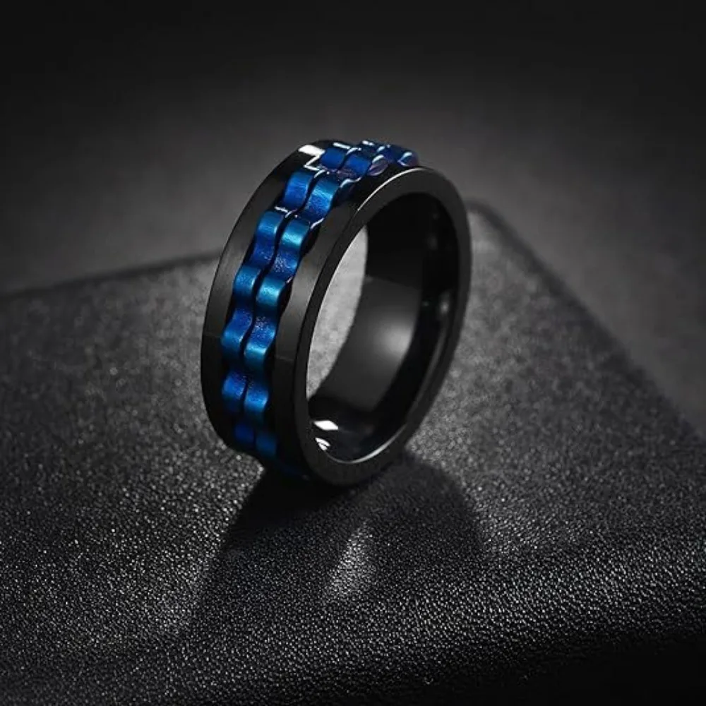 1pc Rotating Stainless Steel Rings for Men, Wedding Party Jewelry