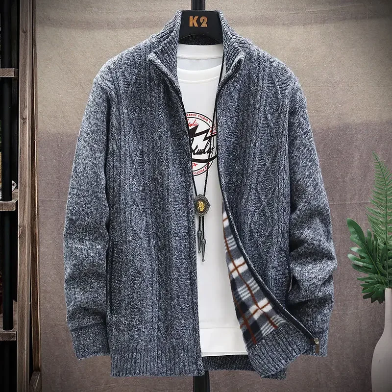 Men's Sweaters Korean Fashion Knitted Cardigan Male Thick Autumnr and Winter Jackets Woven Cheap Streetwear Cable Original Y2k