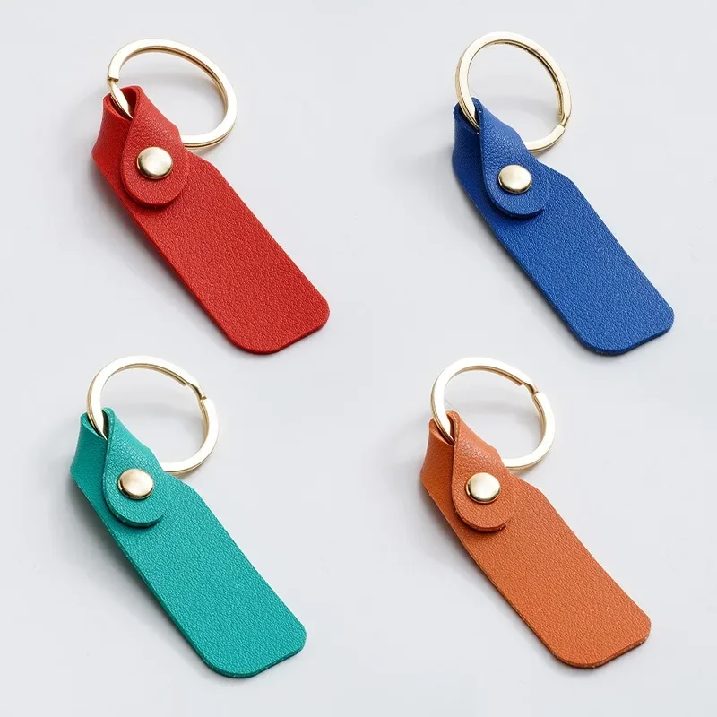 Personalized Key ChainsCustomized LOGO Keychain Blank Cute PU Keychain Laser Engrave Car Keyring Leather Pendant