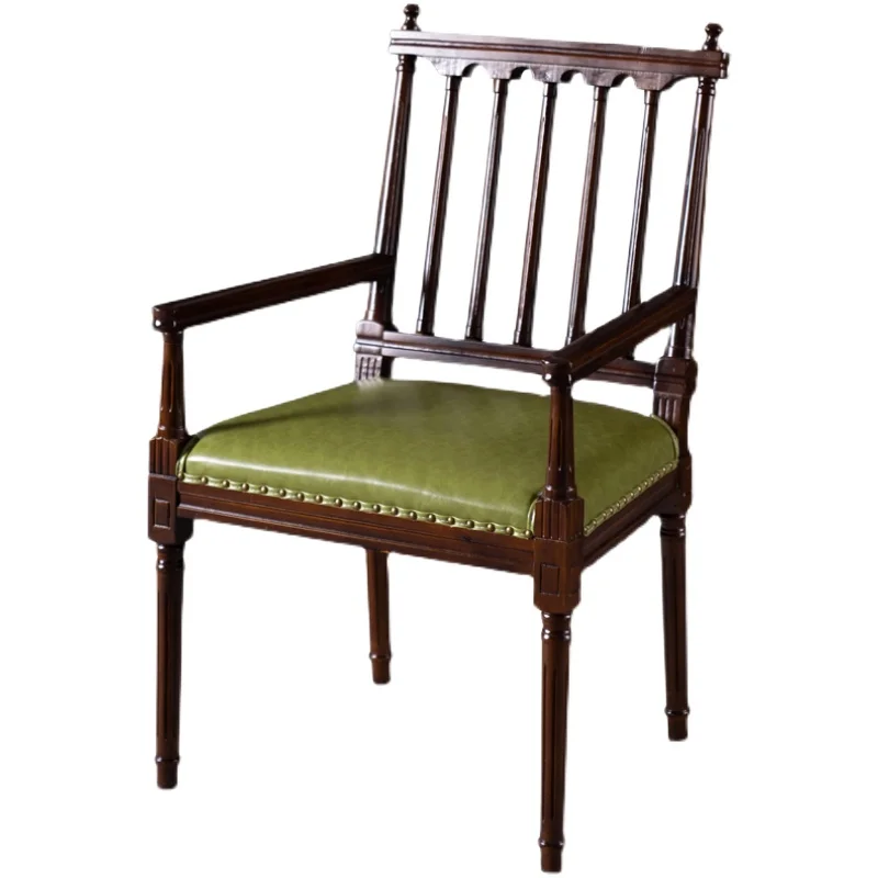 American Country Solid Wood Chair Walnut Study Chair Back Chair Leisure Chairs Hotel Cafe New Chinese Dining Chairs