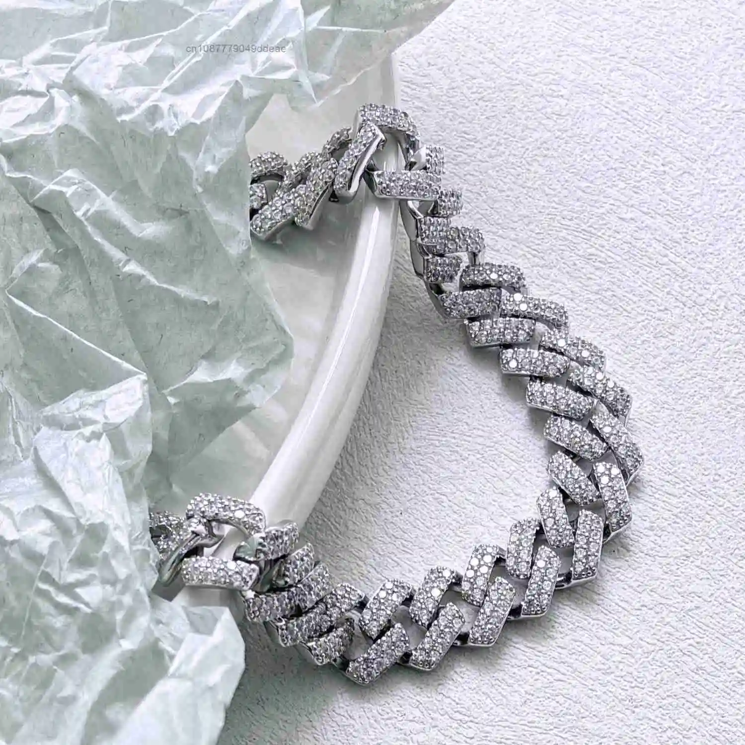 

12mm D Color Moissanite Diamond 925 Sterling Silver Over Test Drill Pen Men's Cuban Chain Cuban Necklace for Men