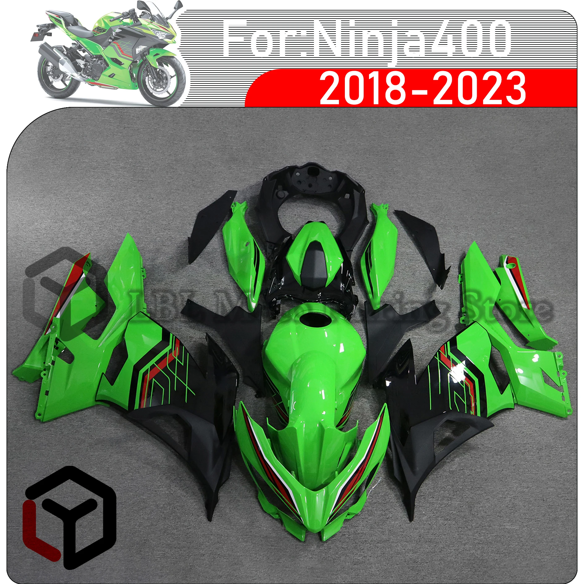 

For KAWASAKI NINJA 400 ZX400 EX400 Ninja400 2018 - 2023 Motorcycle Fairings Injection Mold Painted ABS Plastic Bodywork Kit Sets