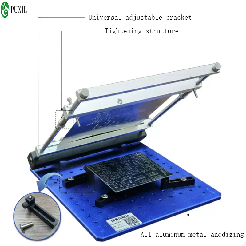 170*170mm PCB Steel Mesh Solder Paste Printing Table Precise SMT Manual Small Screen Printing Machine Table