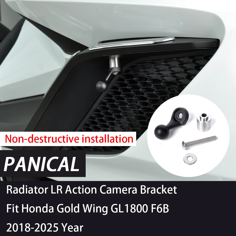 For Honda Gold Wing GL1800 GL1800B F6B 2018-2025 Stainless Steel 16mm Panical LR Radiator Position Side Action Camera Mounts Kit
