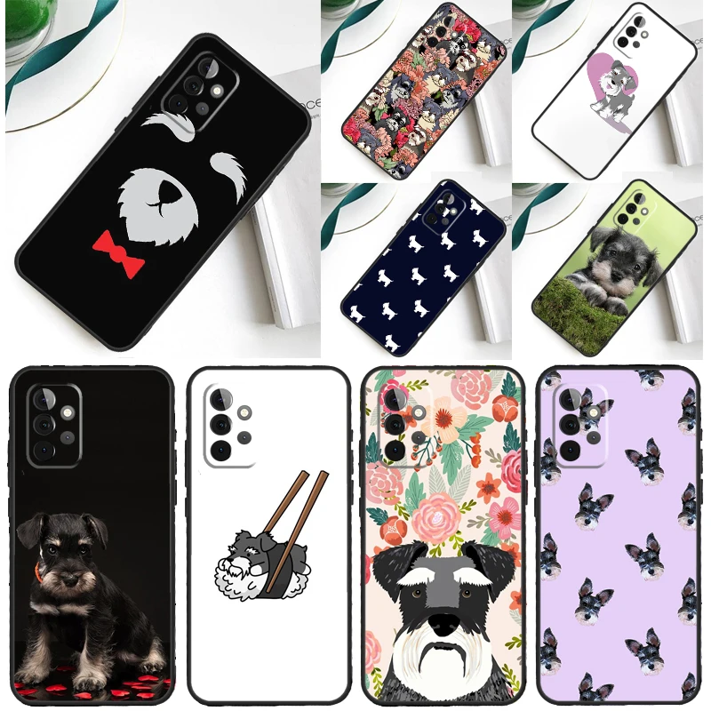 Schnauzer Puppy Dog Case For Samsung Galaxy A54 A34 A24 A14 A12 A22 A32 A42 A52 A72 A52S A51 A71 A13 A53 Cover