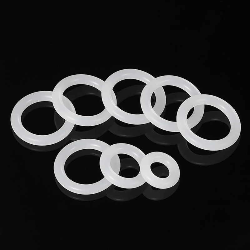Food Grade Section Silicone O-ring White Vmq Cs 1/1.5/2/2.4mm Od 5mm~80mm O-ring Heat Resistant Sealing Rubber Gasket