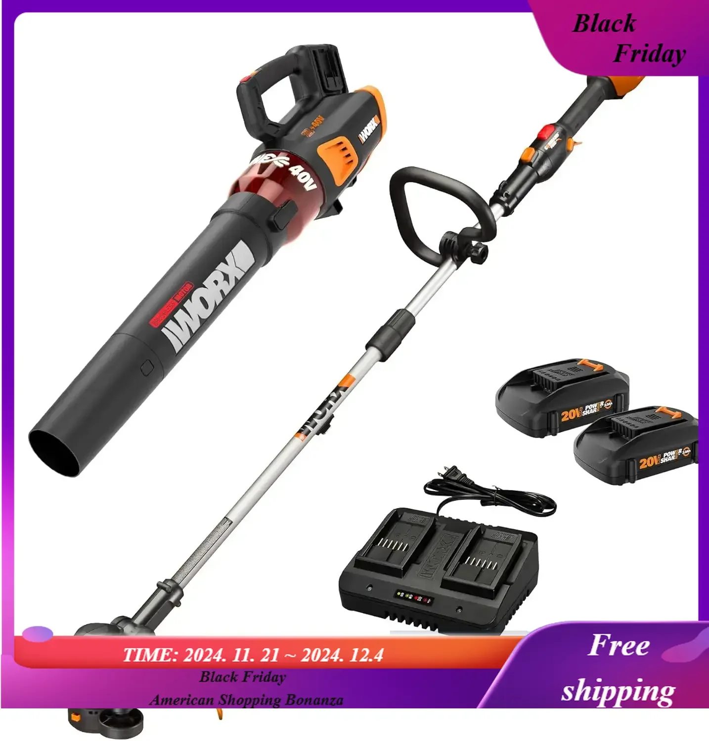 

40v String +Hedge Trimmer to The Title 40V 13" String Trimmer+Blowers (Batteries & Charger Included)