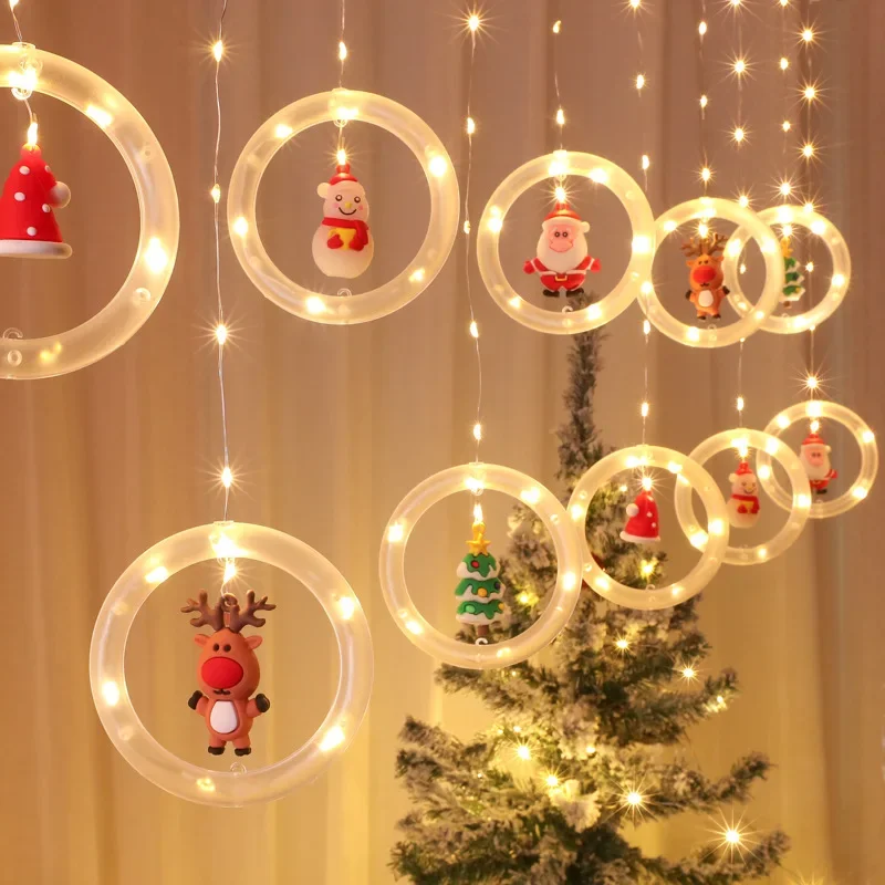 Guirxiété lumineuse LED pour décoration de Noël, lampe de vacances, décor de chambre, fête du Nouvel An, guirlandes lumineuses, accessoires de décoration du Père Noël