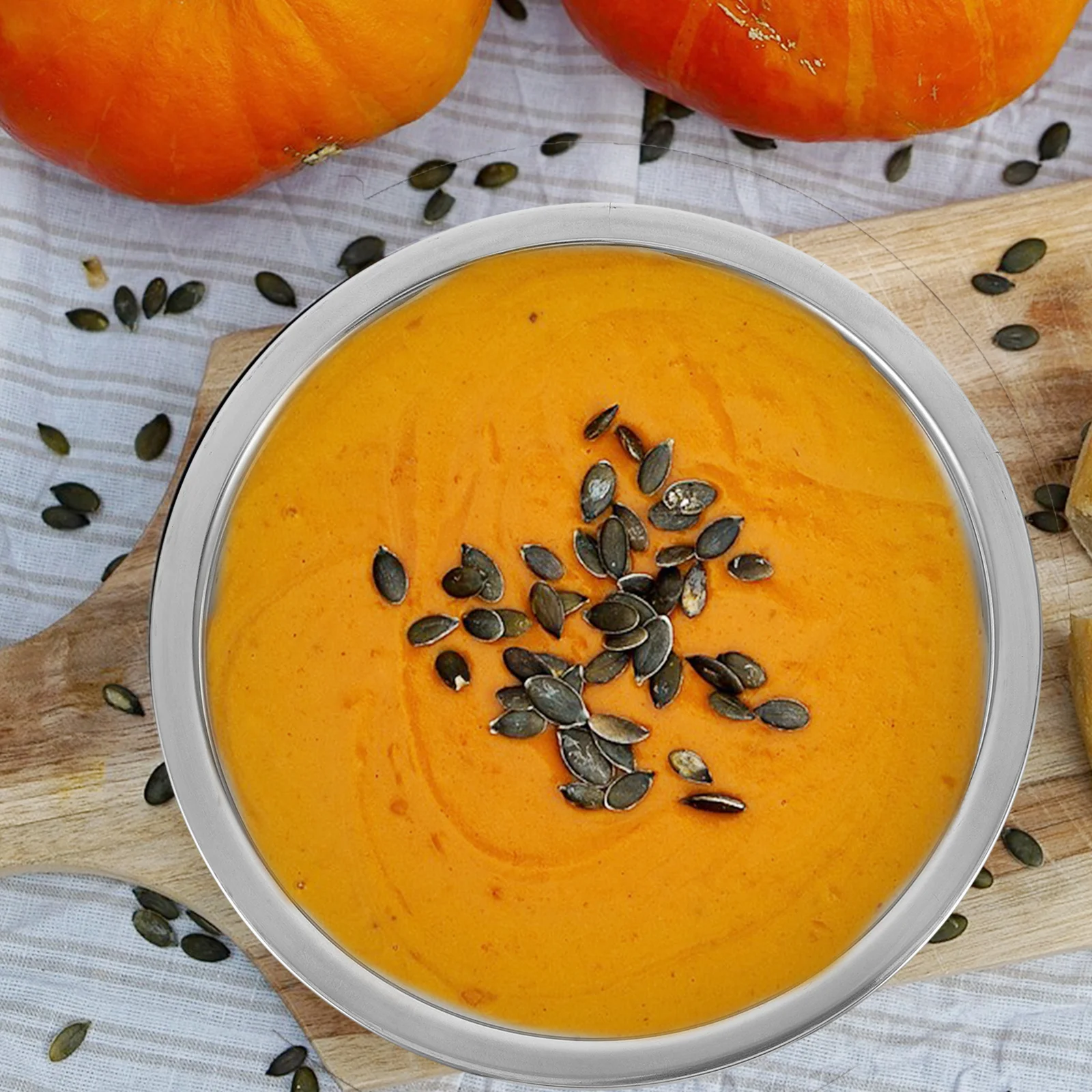 

2Pcs Stainless Steel Mixing Basin Heavy Duty Soup Pot for Kitchen Use Salad Fruit Vegetable Wash Metal Bowl Set with Smooth