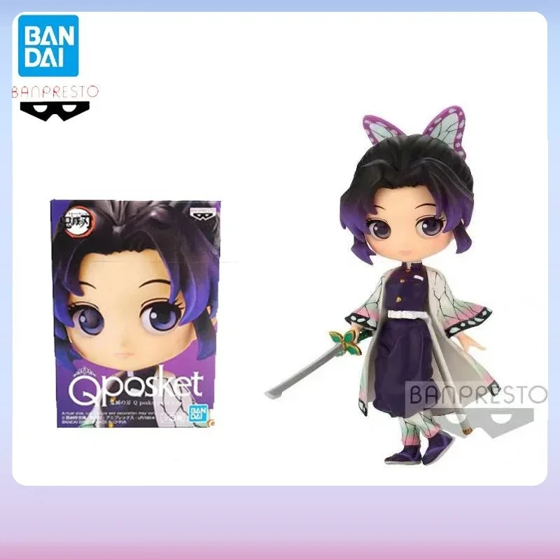 ในสต็อก Bandai BANPRESTO Q-posket Demon Slayer Kochou Shinobu อะนิเมะอุปกรณ์ต่อพ่วงรูปของเล่นเด็กคอลเลกชันของขวัญ