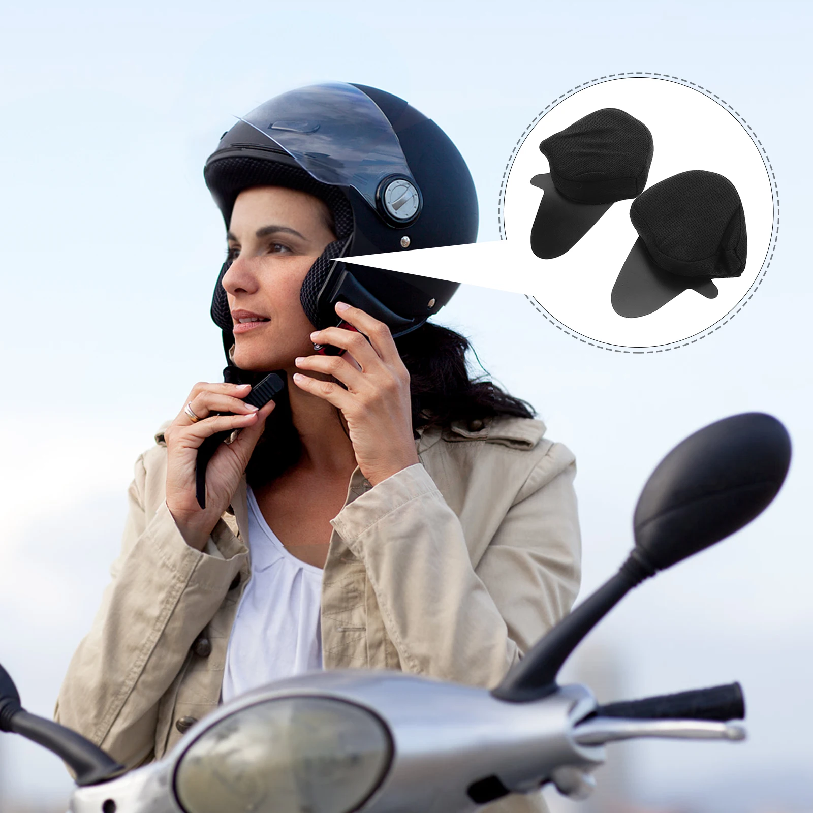 

2pcs Motorcycle Covers Wind Blocker Ear Pads Full Coverage Ear Protection For Biking Cycling Accessories Durable