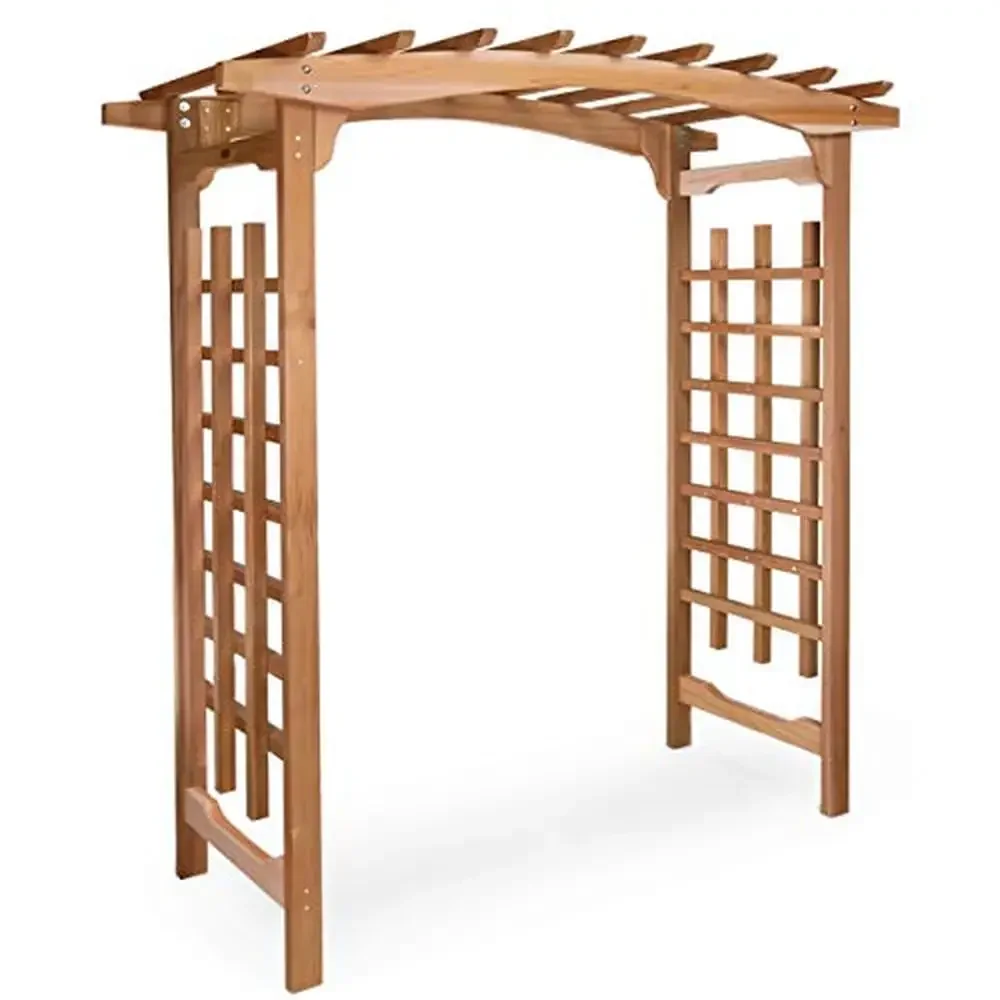 

Handcrafted Wooden Cedar Garden Arbor 6-Ft Trellis Climbing Plants Outdoor Wedding Ceremony Easy Assembly Weather Resistant