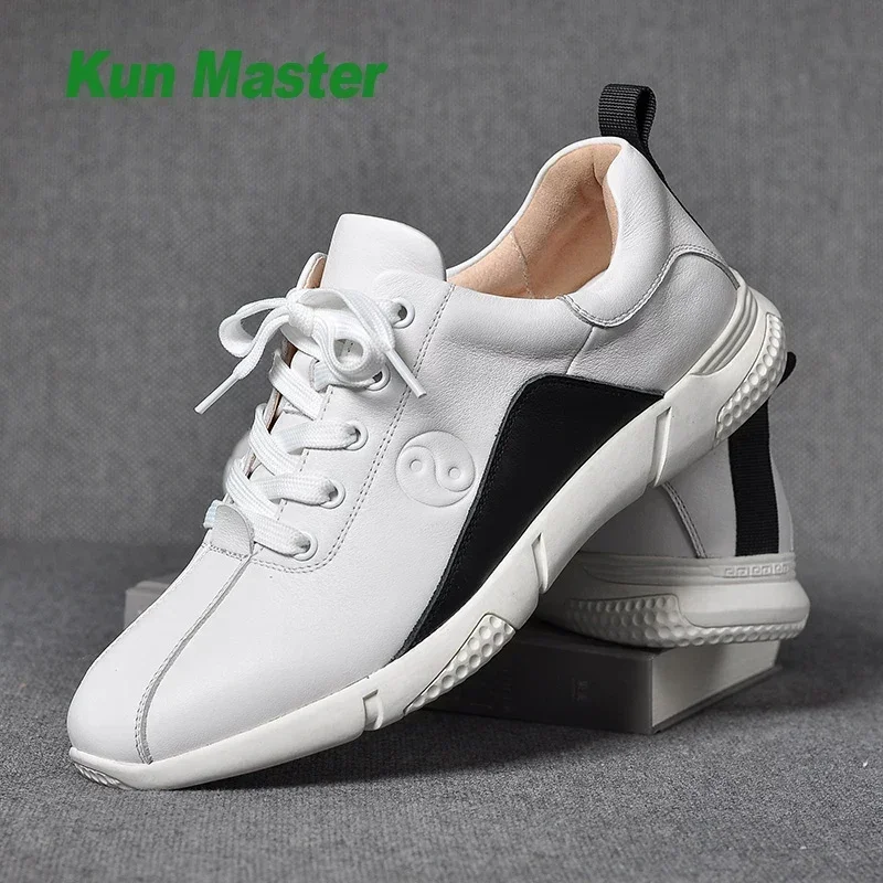

Genuine Leather Kung Fu Train Tai Chi Shoes Martial Art Shoes Sports Sneakers Cowhide Thick Sole Men Women 2022