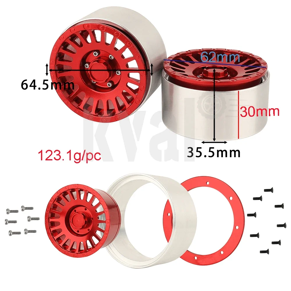 1/4 szt. Beadlock ze stopu metali 2.2 calowe piasty felgi do osiowego uwidma 90048 TRX-4 TRX-6 1/10 gąsienica RC części do ulepszenia samochodów