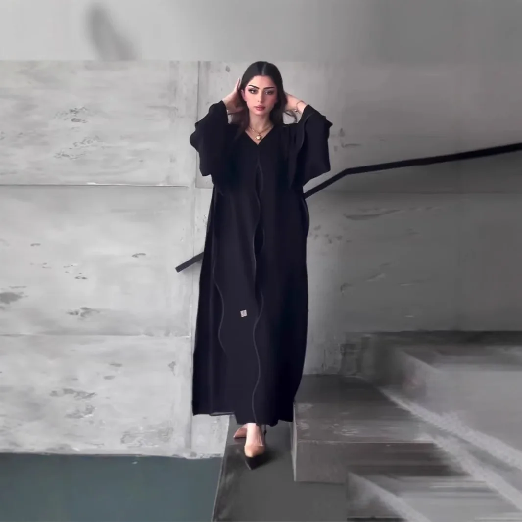 European American Cross-Border 2026 New Model Middle Eastern Amazon Foreign Trade Women's Clothing, Unique And Elegant Solid