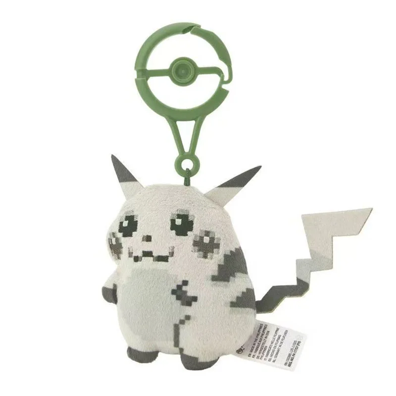kawaii-pokemon-pixel-style-pikachu-plush-keychain-mini-soft-stuffed-toy-with-ball-carabiner-birthday-gift-for-kids-family-cute
