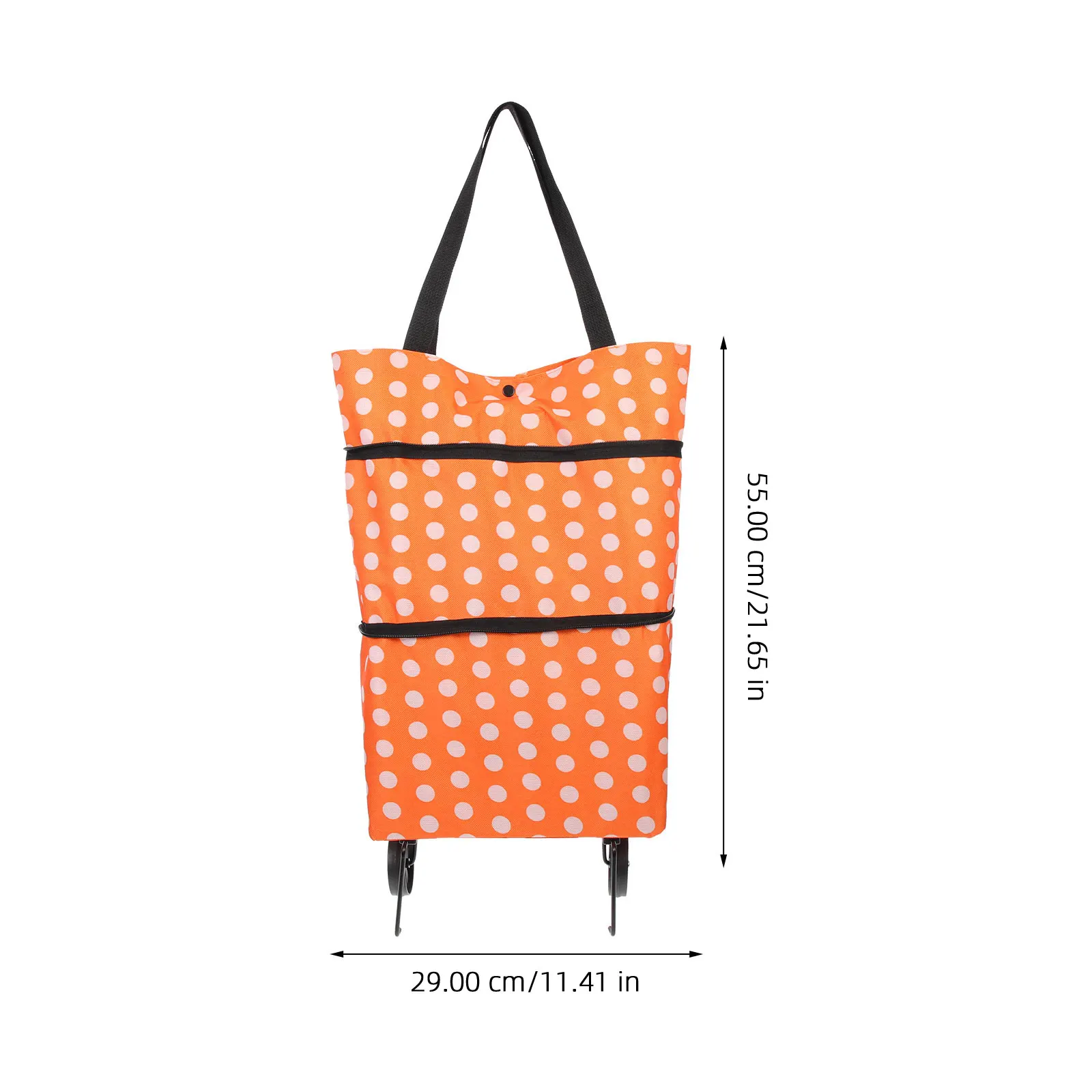 

Shopping Cart Trolley Collapsible Multi Functional Tote Bag with Wheels Truck Grocery Orange Eusable