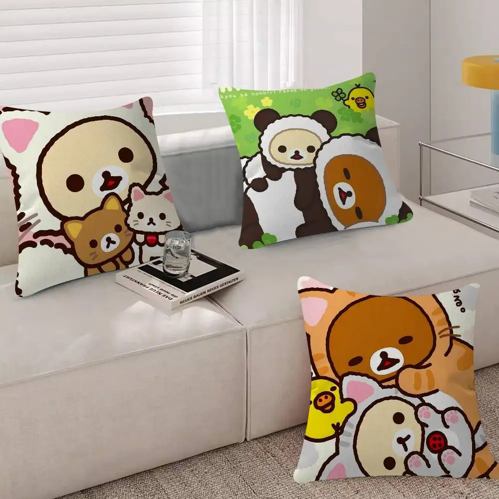 Cute Cartoon Anime R-Rilakkuma Cool Cushion Cover Pillow Cover Decor Pillowcase Printed Cushion Case For Couch