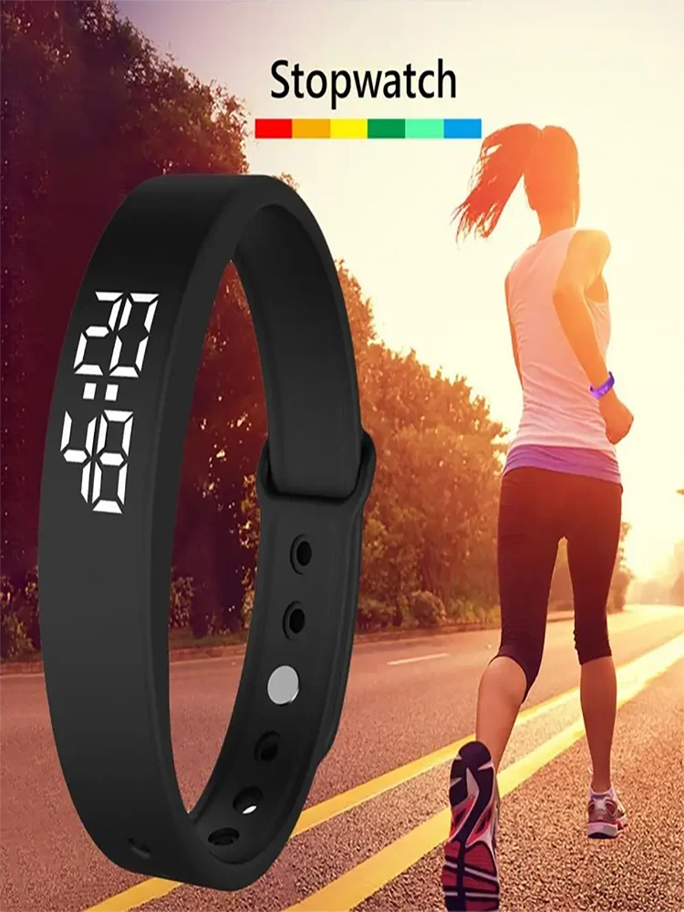 LED Sports Watch Smart Bracelet Body Temperature Monitor Thermometer Vibration Alarm Reminder Wristband School Student Smartband