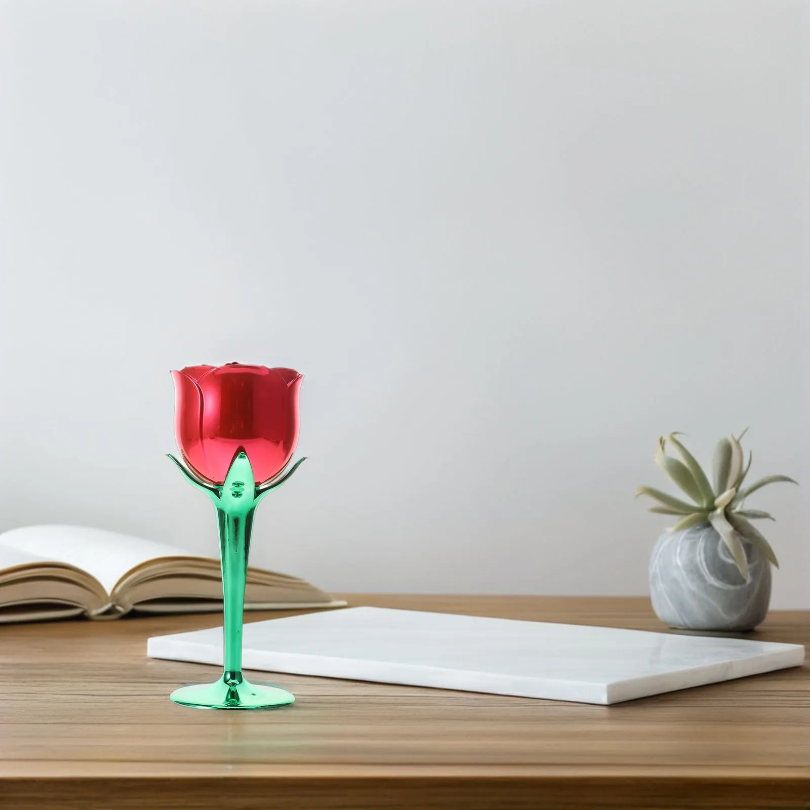 

Rose Flower Wine Glass Electroplated Plastic 175ml Elegant Design for Wedding Party Indoor Outdoor Use Plastic Cups Reusable