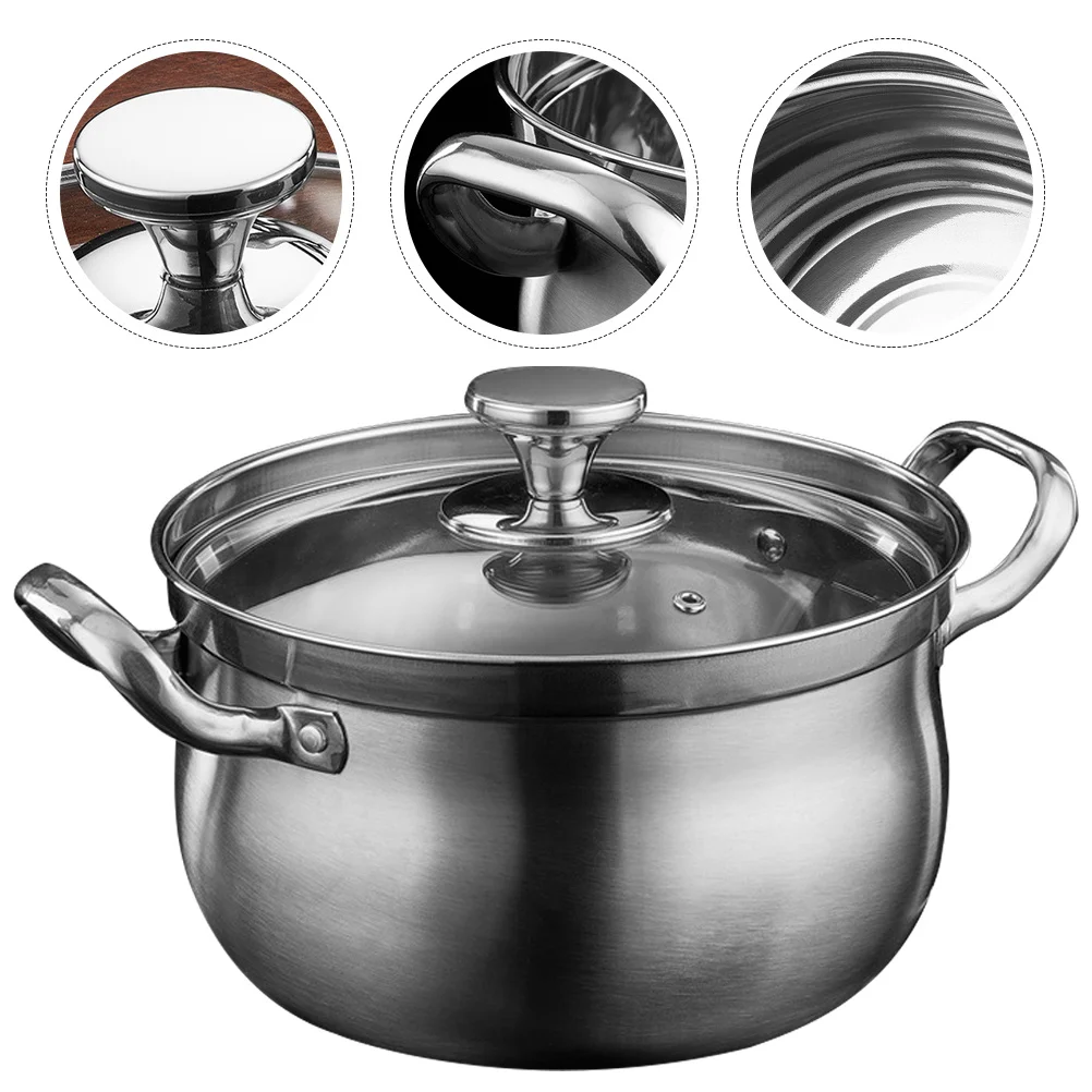 

Суповая кастрюля из нержавеющей стали 2,5 л, бытовая кастрюля для кипячения воды, молока, лапши быстрого приготовления, многофункциональная кухня