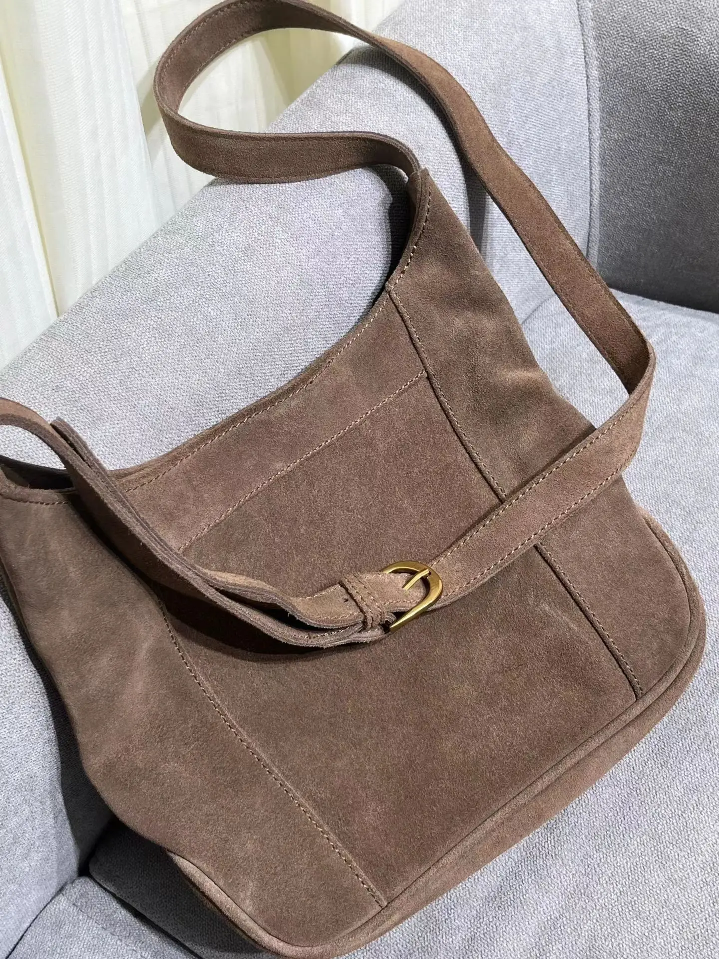 Vintage Suede Large Capacity Ladies Bucket Bag Simple Solid Color Women\'s Shoulder Bags Sweet Cool Retro Female Tote Handbags