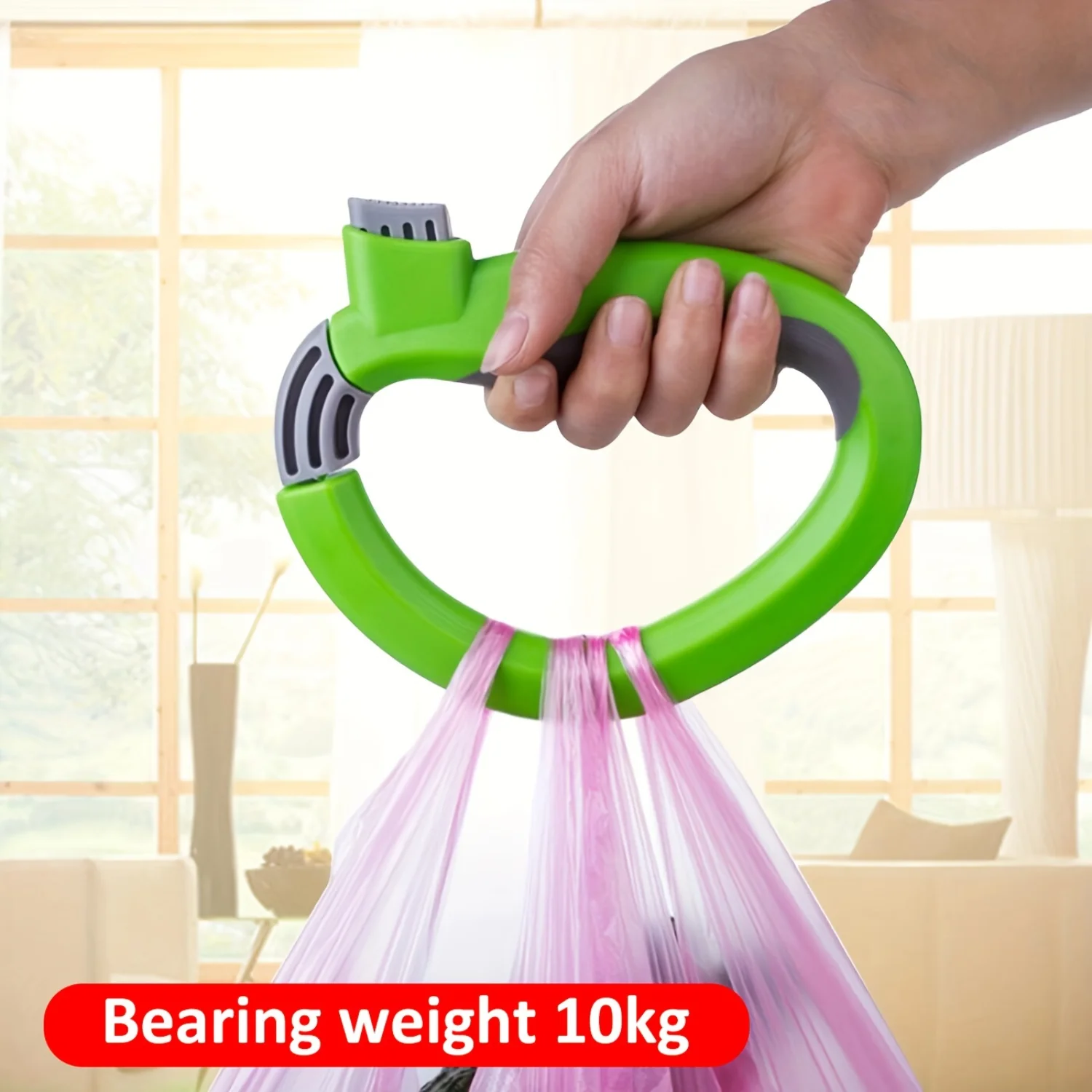 Leak-Proof Self-Locking Bag Holder for Grocery Shopping - Convenient & Secure - Durable Plastic, Round Shape - Easy Carrying