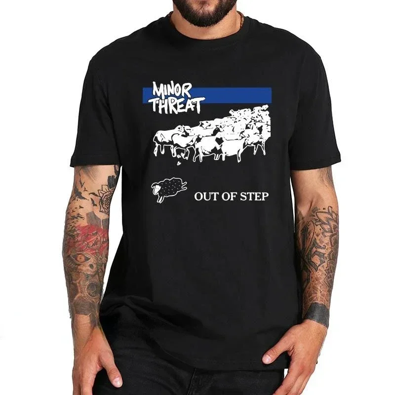 Album Out of Step Tshirt  Fashion Trend Unisex Short-sleev Tee American Hardcore Punk Band Graphic Tshirts  Minor Threat T Shirt