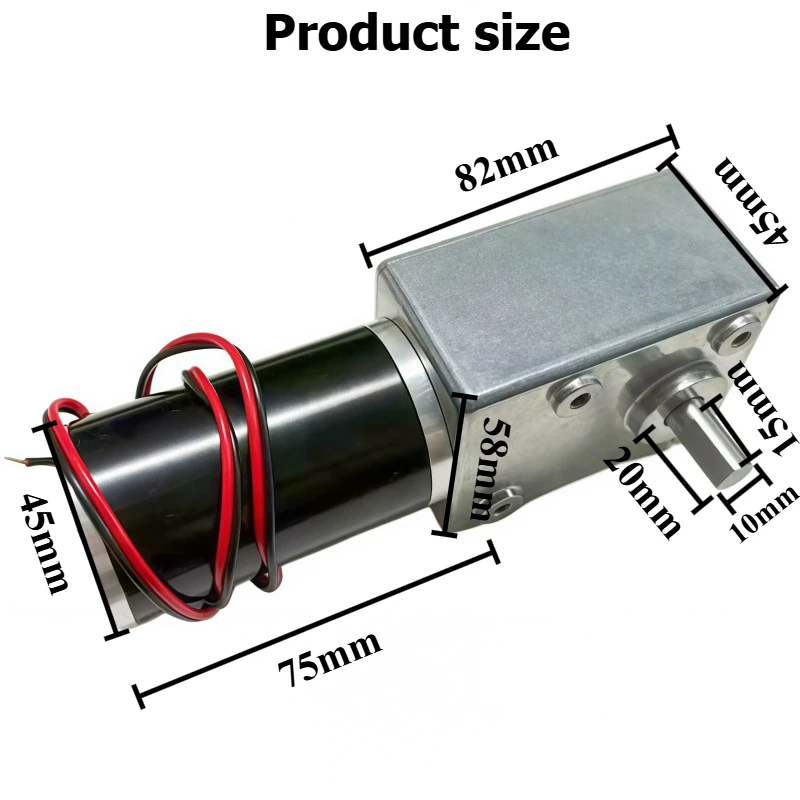 Worm Gear Reducer Motor 5882-45ZY, with High Torque and Low Noise, 12V/24V Motor