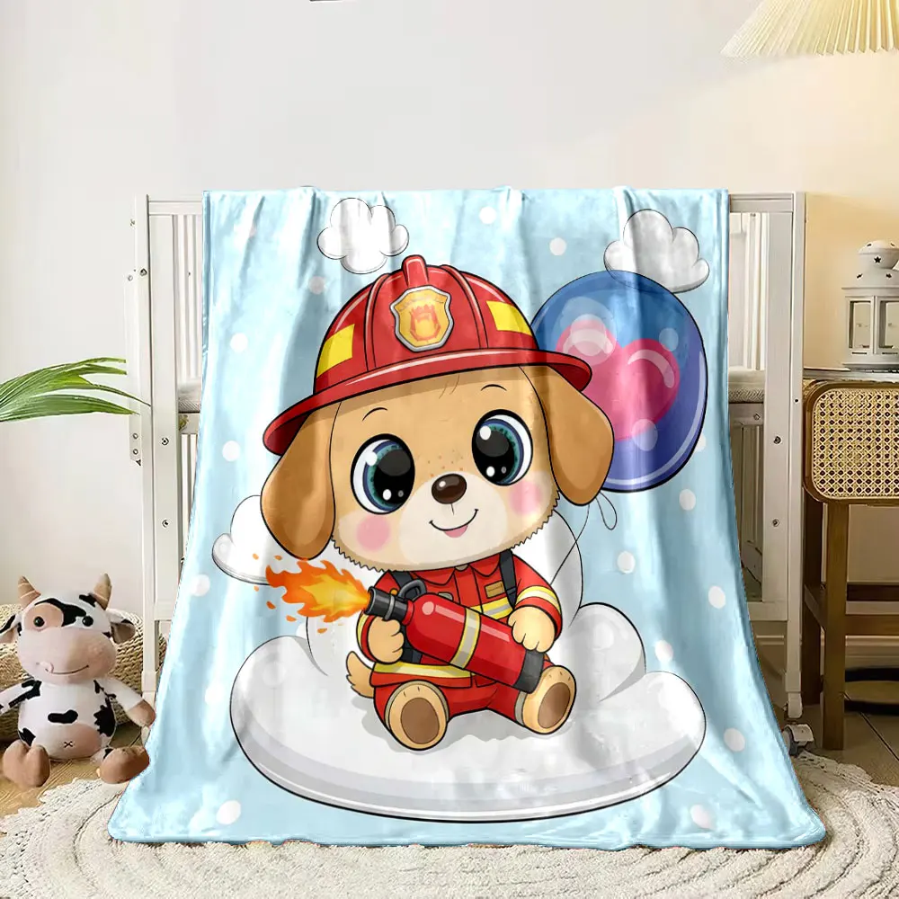 Cute Cartoon Animals Holding Balloons Print Warm Comfortable Blanket Home Travel Camping for Adults and Kids Luxury for Gifts
