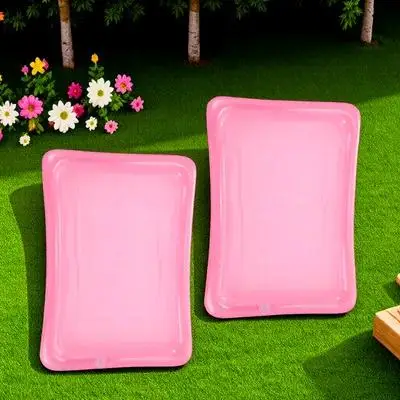 Almohadilla de almacenamiento inflable para piscina, flotador, bandeja para servir, soporte para fiesta, ensalada de hielo, 2 uds.