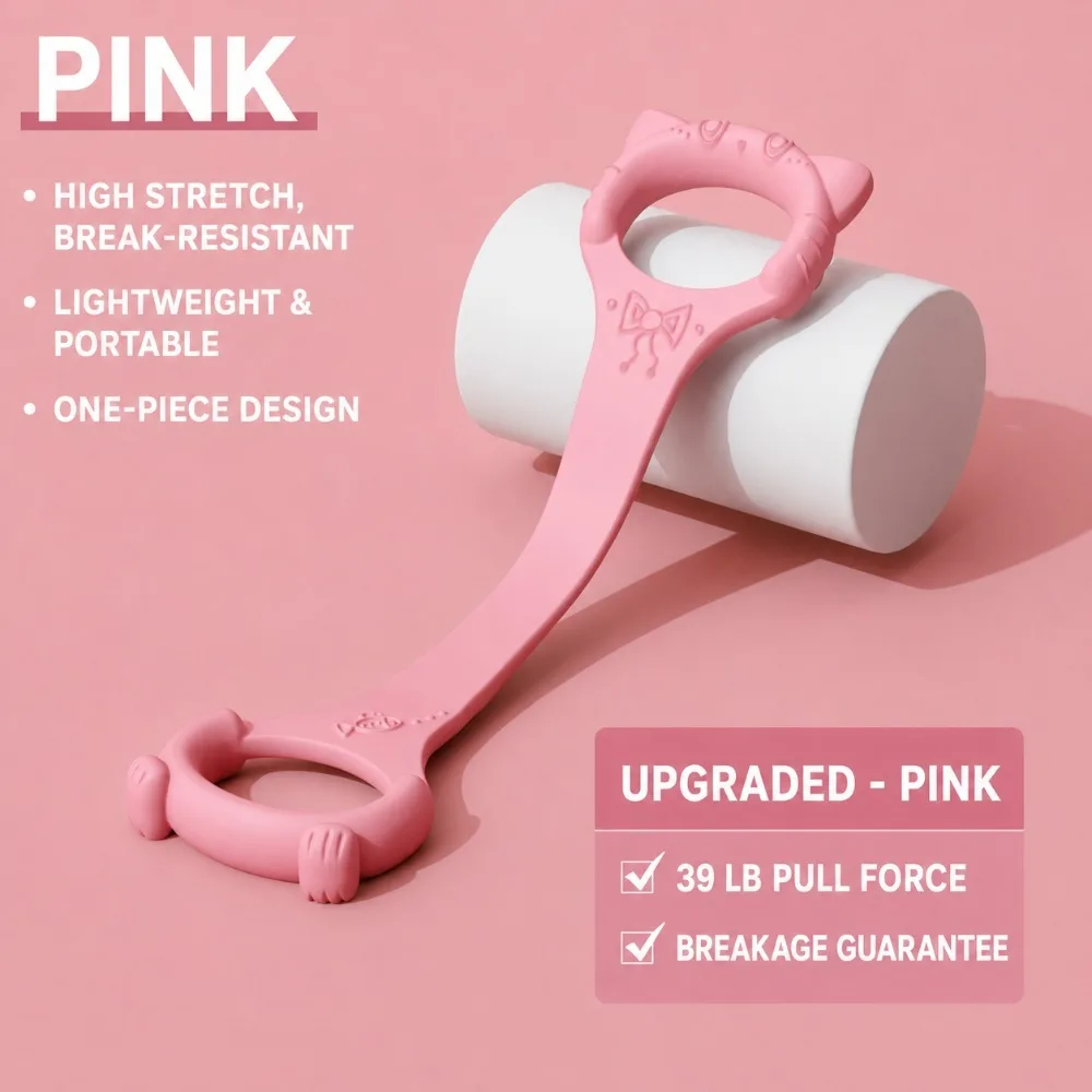 Cute Cat Shape Silicone Resistance Band Portable Shoulder Arm Exercise Stretcher for Home Gym Fitness Workout Training Tool