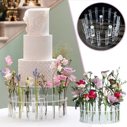 Acrylic Cake Display Board Round Cake Edge Smoother Scraper Tray DIY Refillable Flowers Board Base Clear Cake Stand Tools Decor