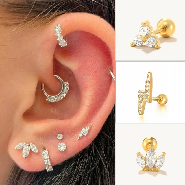 Gold Earrings Women Tragus Cartilage Stud Earrings Gold Earrings Tragus Ear Gold Stud Earrings Aliexpress