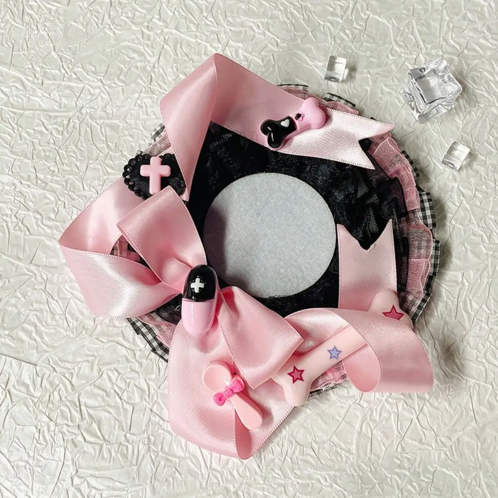 Lovely Lace Magnetic Anime Badge Holder Heart Bow Pins Display Base Bell Star Ornate Ribbon Badge Flower Ita Bag Accessories