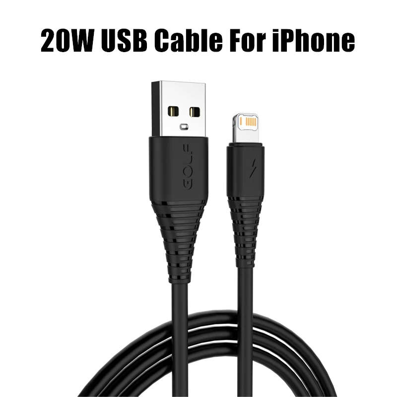 20W USB Fast Charging Cable For iPhone X XR XS Max 11 12 13 Mini 14 Pro Max 6 6S 7 8 Plus SE 2020 Rapid Charge USB-A Data Cable