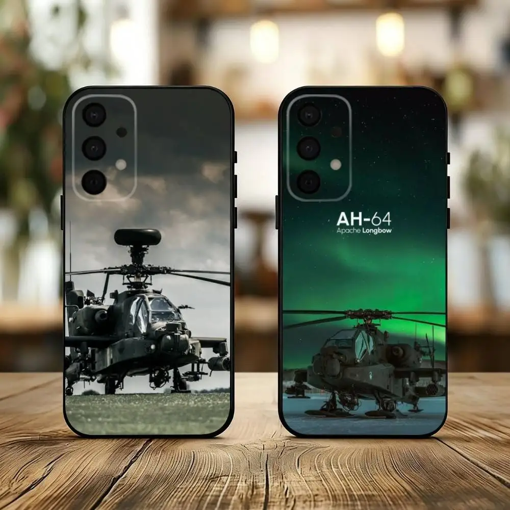 

Apache AH-64 Helicopter G-Gunships Phone Case For Samsung Galaxy A73,A72,A71,A70,A53,A52,A51,Soft Silicone Black Cover