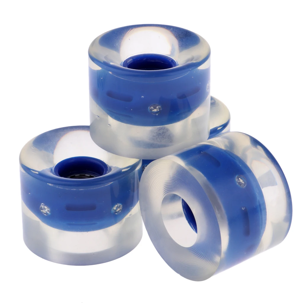 4pcs 60mm Light Up Flash Skateboard Longboard Wheels 78A with Bearing Core Glow at Night 5 color Skate Board Accessories