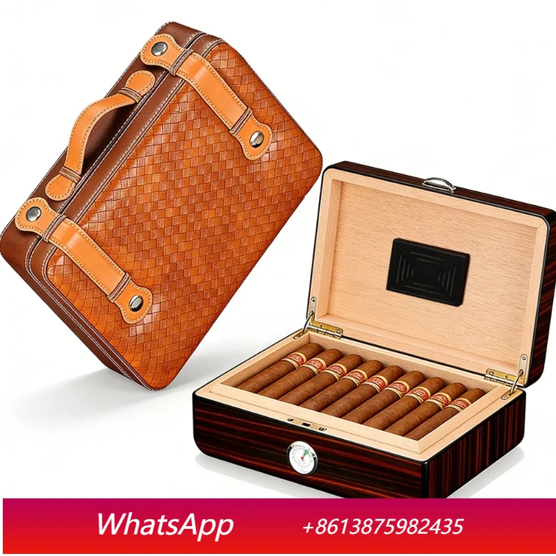 

Cedar Wood Humidor Home Storage Cigar Box With Hygrometer Humidifier Travel Cigar Case