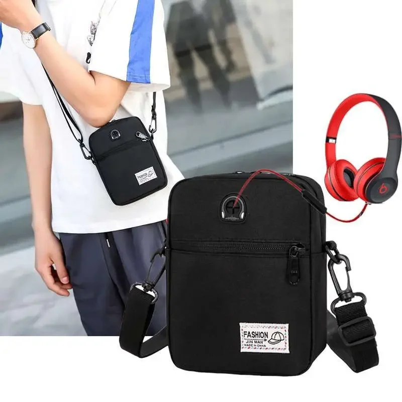 New Men Carry Multi-function Mobile Bags Outside Portable Hanging Neck Travel Mini Bag Single Shoulder Crossbody Bag