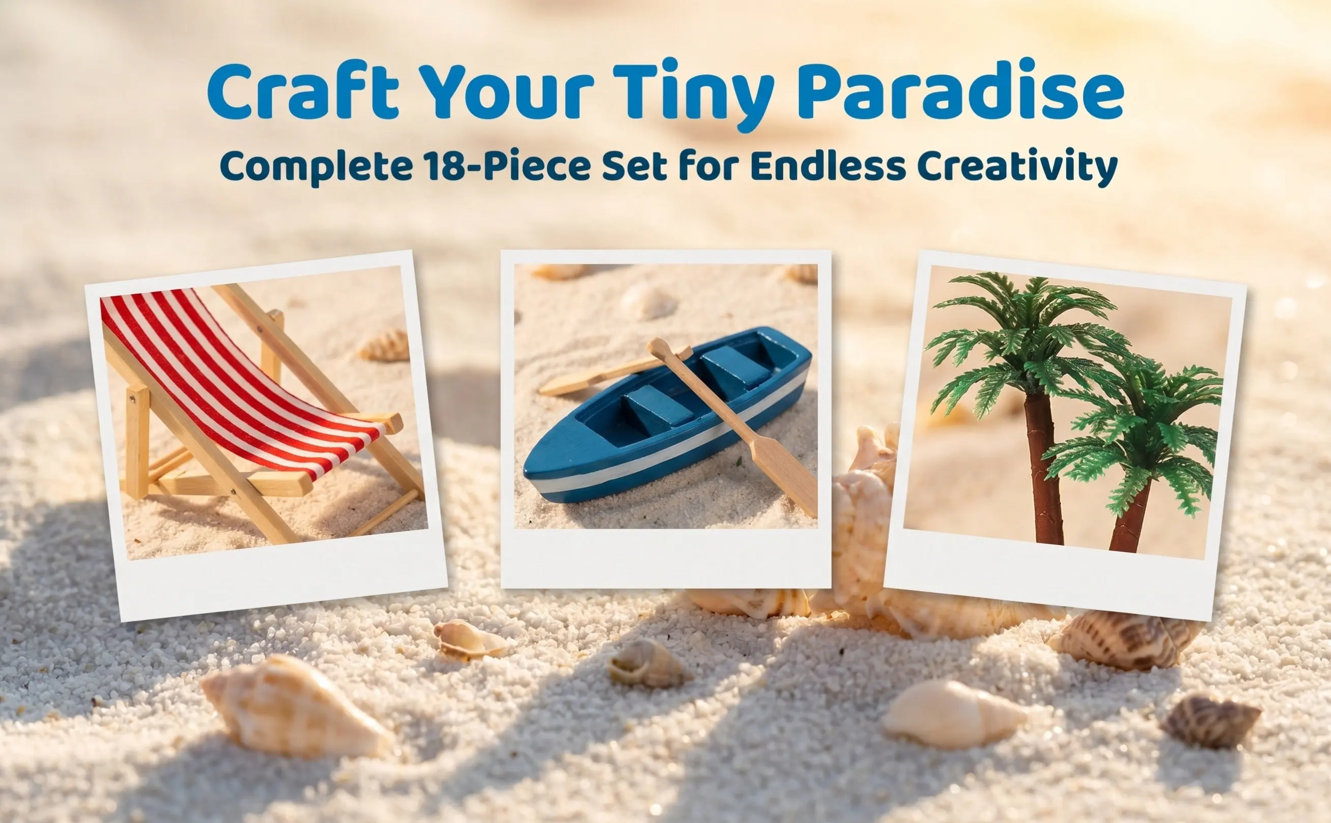 1 set Mini Beach Set Dollhouse Decorations Micro Landscape Accessories Realistic Beach Theme Miniature Furniture Safe Plastic