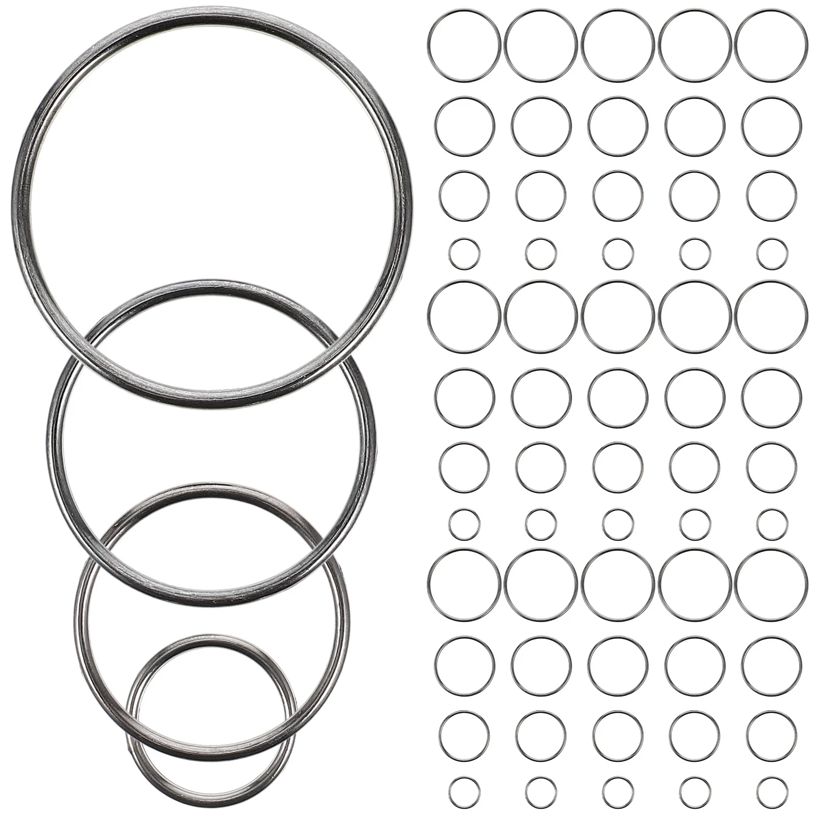 

40pcs Solid O-Ring Heavy Duty Connectors Round Smooth Buckles For Diy Jewelry Keychain Lanyard Camping Luggage Handbag