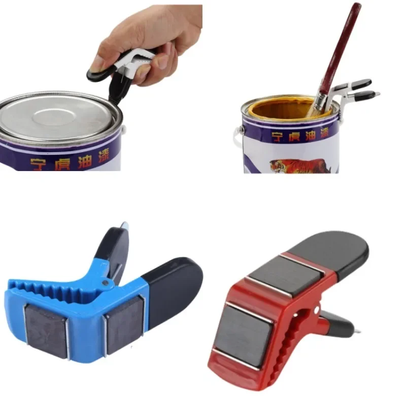 Universal clamp Magnetic Clips With Tin Opener two-sided Strong Magnetic Clips for Holding Paint Brush Holder Hardware tools