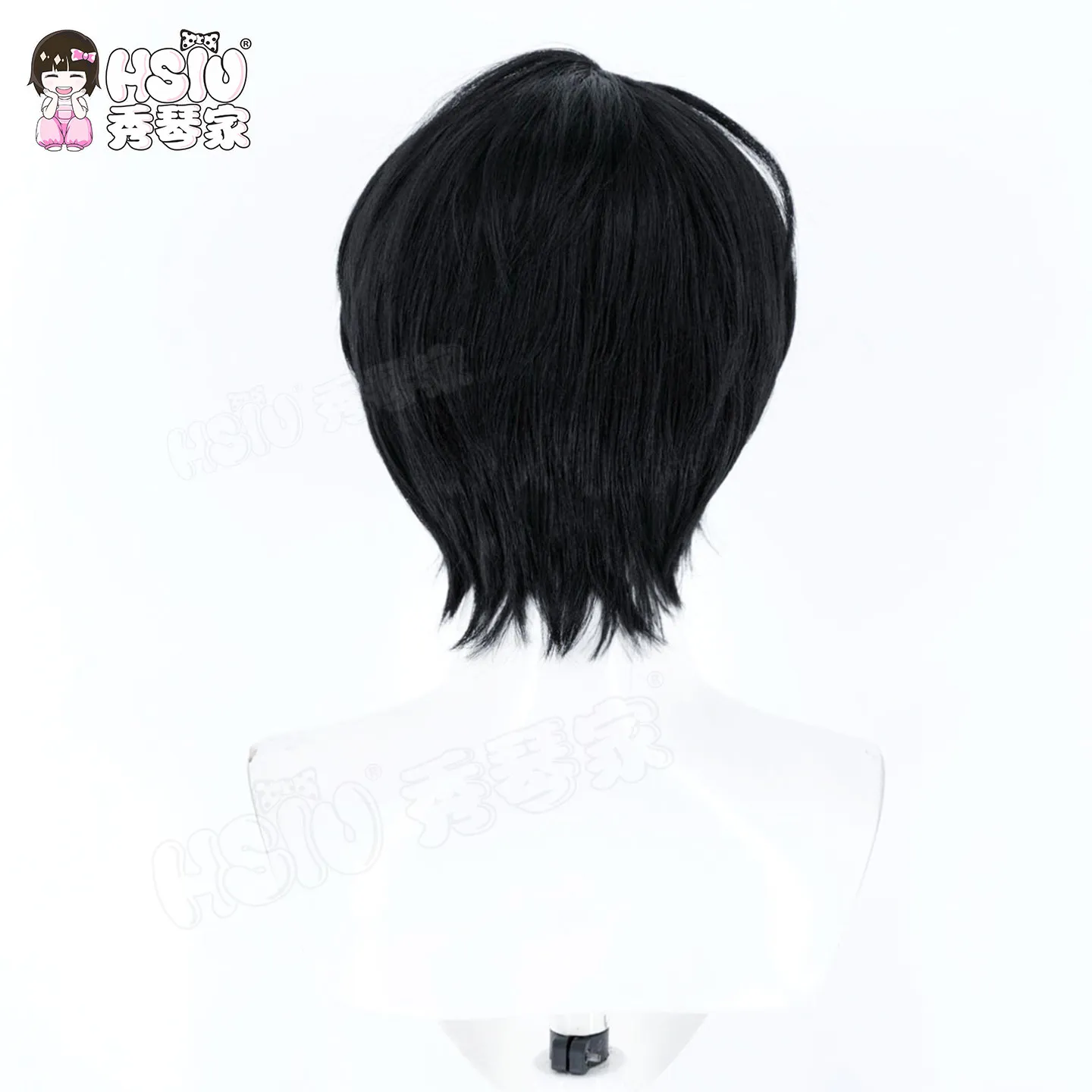 Yi Sang Cosplay Wig HSIU 30cm Black and White Blend Short Hair Heat Resistant Wig+Wig cap Game Limbus Cosplay Wig view 5