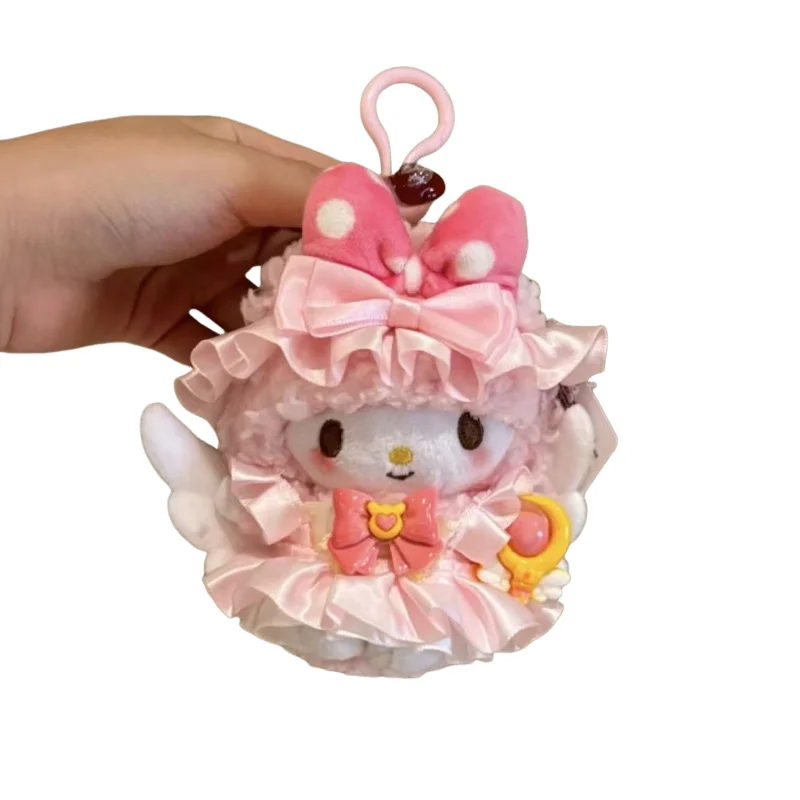 Sanrio Klavier Cartoon Weiches Plüschtier Engel Set Kleid Schlüsselanhänger Autoschlüssel Zubehör Handtasche Rucksack Dekoration Mädchen Weihnachtsgeschenk