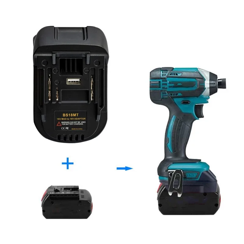 Battery Adapter For Bosch 18V To for Makita 18V BS18MT Converter With USB For Makita 18V Electrical Tools BAT618 BAT609G