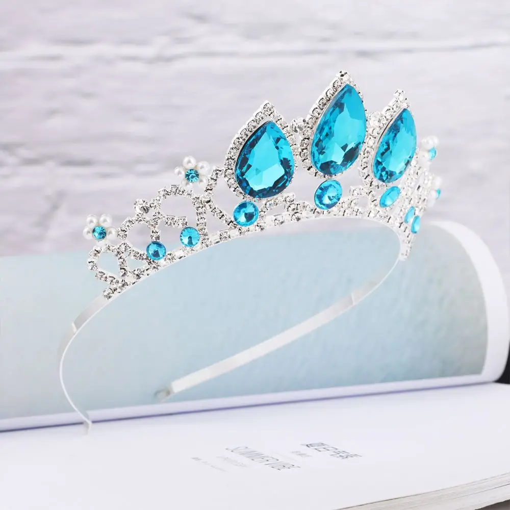 Model Catwalk Wedding Handmade Rhinestone Tiara Tiaras for Girls Pearl Headband Princess Crown Bling Bling