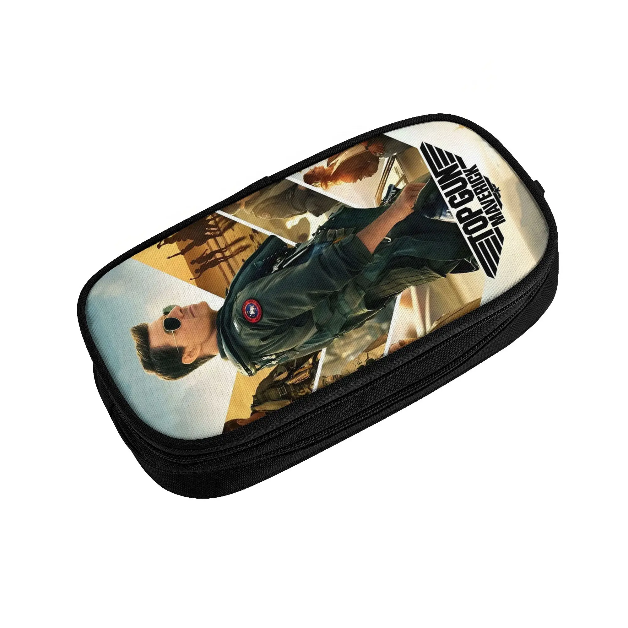 Top Gun Maverick Film Kawaii Pencil Case Girl Boy Large Storage Air Force Fighter Jets  Pencil Pouch Students Stationery