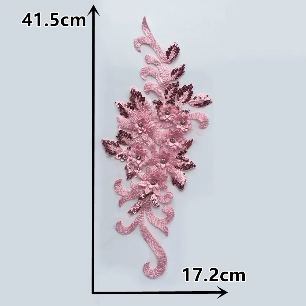 Women's clothing embroidery pearl rhinestone sewing 3D three-dimensional flowers DIY supplies accessories 1 piece for sale