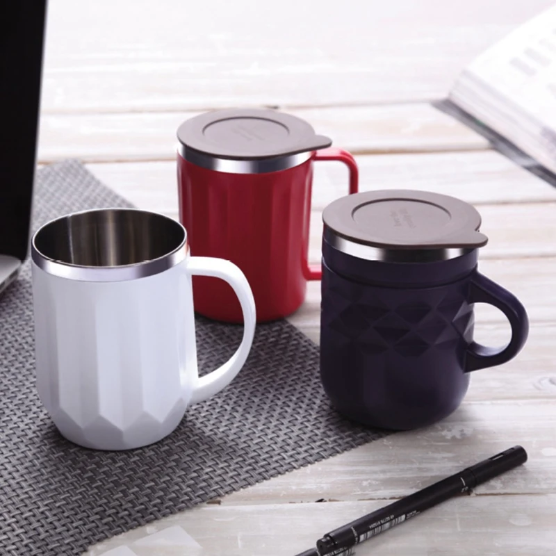400 мл кофейный термос с ручкой дорожная кружка из нержавеющей стали Портативный Вакуумный Термос Термокружка с крышкой изолированный стакан